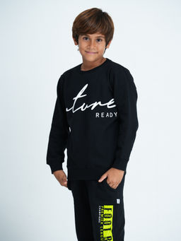mackly - Boys Black Printed Sweatshirt