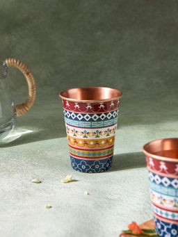 Chumbak - Karaikudi Tiles Copper Tumbler, Large