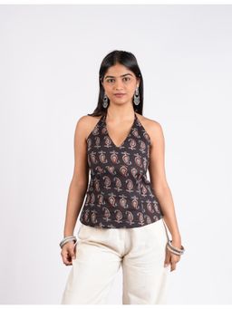 NISHORAMA - Black Kaya Halter Neck Top