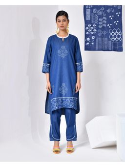 WE'AVE BY SHUBHKARI - Womens Navy Blue Quinn Co-Ord Set
