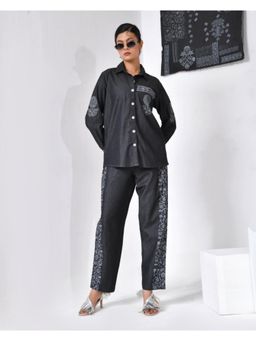 WE'AVE BY SHUBHKARI - Womens Black Floral Lyra Co-Ord Set