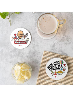 Indigifts - Karnataka Souvenir Coaster Cum Fridge Magnets - Discovering India (Pack of 2)