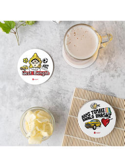 Indigifts - Maharashtra Souvenir Coaster Cum Fridge Magnets - Discovering India (Pack of 2)