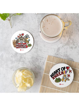 Indigifts - Rajasthan Souvenir Coaster Cum Fridge Magnets - Discovering India (Pack of 2)