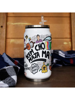 Indigifts - Gujarat - Doodle Art Steel Sipper Can - Discovering India