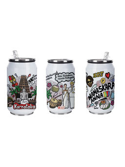 Indigifts - Karnataka Doodle Art Steel Sipper Can - Discovering India