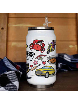 Indigifts - Good Morning Design Doodle Art Steel Sipper Can - Discovering India