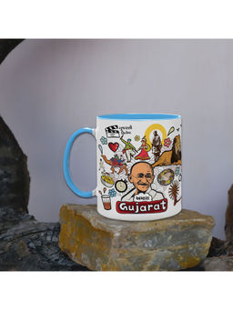 Indigifts - Coffee Mug 325ml Gujarat Doodle Artwork Tea Cup For Traveler