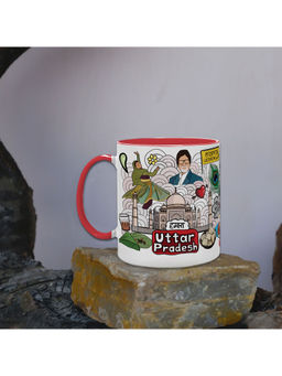 Indigifts - Coffee Mug 325ml Uttar Pradesh Doodle Artwork Tea Cup For Traveler
