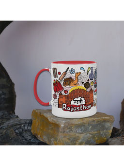 Indigifts - Coffee Mug 325ml Rajasthan Doodle Artwork Tea Cup For Traveler