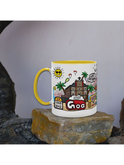 Indigifts - Coffee Mug 325ml Goa Doodle Artwork Tea Cup For Traveler