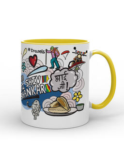 Indigifts - Coffee Mug 325ml Himachal Pradesh Doodle Artwork Tea Cup