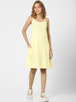 ONLY - Women Solid Yellow Dress