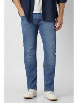 Peter England - Men Blue Mid Wash Jeans