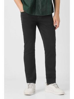 Peter England - Men Black Mid Wash Jeans