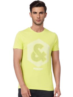 Jack & Jones - Lime Green Graphic Print Crew Neck T-shirt