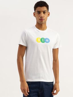 United Colors of Benetton - White Be Circle Gel Spikes T-shirt