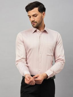 Louis Stitch - Beige Perfectly Hand Finished Collar and Cuffs Formal Shirt