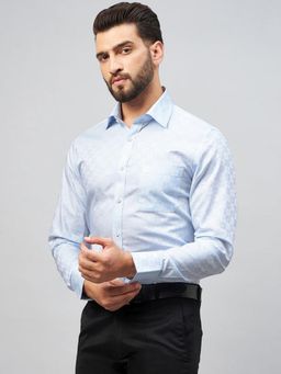 Louis Stitch - Blue Perfectly Hand Finished Collar and Cuffs Formal Shirt