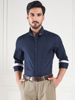 Louis Stitch - Textured Navy Blue Shirt