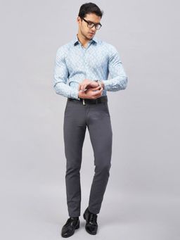 Louis Stitch - Formal Printed Blue Shirt