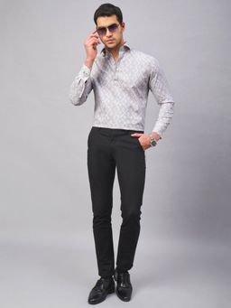 Louis Stitch - Semi Formal Printed Brown Shirt