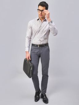 Louis Stitch - Formal Printed Brown Shirt