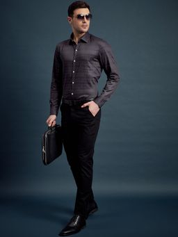 Louis Stitch - Men's Printed Grey Formal Shirt