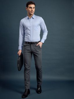 Louis Stitch - Men's Solid Sky Blue Formal Shirt