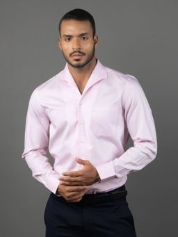 Louis Stitch - Men's Abstract Pink Formal Shirt