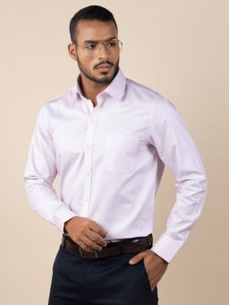 Louis Stitch - Men's Abstract Light Pink Formal Shirt