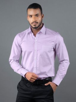 Louis Stitch - Men's Solid Lavender Formal Shirt