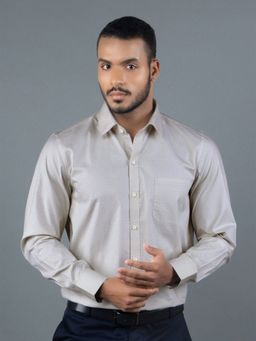 Louis Stitch - Men's Printed Beige Formal Shirt