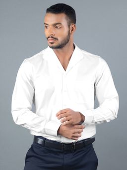 Louis Stitch - Men's Textured White Formal Shirt