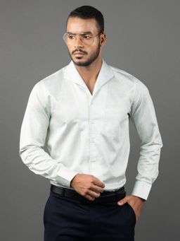 Louis Stitch - Men's Printed Green Formal Shirt