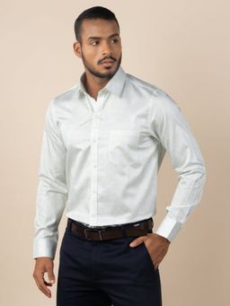 Louis Stitch - Men's Printed Green Formal Shirt