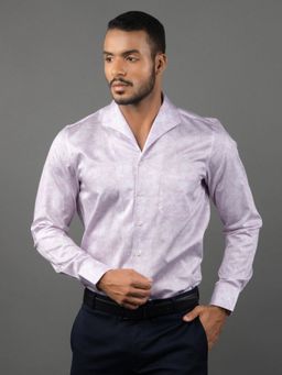 Louis Stitch - Men's Printed Pink Formal Shirt