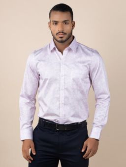 Louis Stitch - Men's Printed Pink Formal Shirt