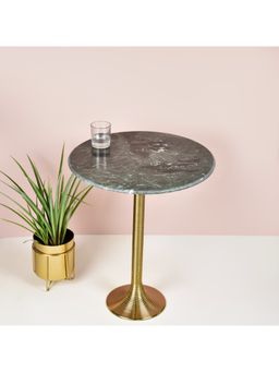 Manor House - House Granite Top Antique Brass Aluminium Round End Table 15.5inches