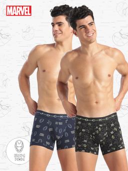 Jockey - M100 Men Marvel Avengers Cotton Trunk-Black and Navy (Pack of 2)