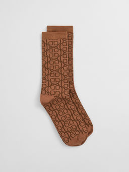 GANT - Womens Brown Jacquard Monogram Socks