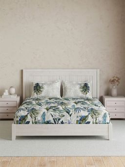 Ddecor Live Beautiful - Pure Cotton 145Tc Nature Grey Bedsheet with 2 Pillow Covers (Super King)