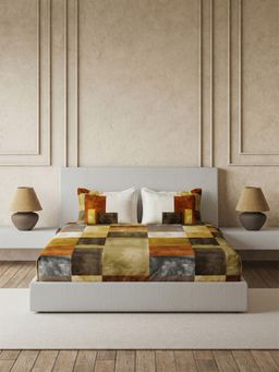 Ddecor Live Beautiful - Pure Cotton 145Tc Geometric Brown Bedsheet with 2 Pillow Covers (King)