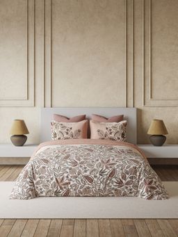 Ddecor Live Beautiful - Premium Cotton 145Tc Floral Pink 4 Piece Bedding Set (King)