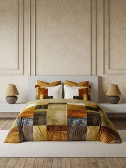 Ddecor Live Beautiful - Premium Cotton 145Tc Geometric Brown 4 Piece Bedding Set (King)