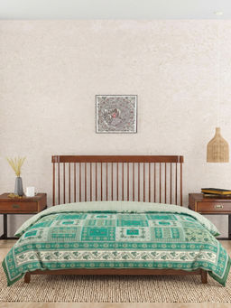 Fabindia - Green Barkha Printed Cotton Quilt