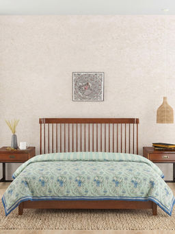 Fabindia - Blue Wabi Sabi Printed Cotton Quilt
