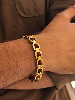 Japam - Brown Gold Plated Prime Rudraksha Bracelet