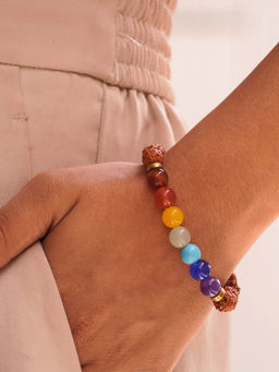 Japam - Multi-Color 7 Chakra X Balance Rudraksha Bracelet