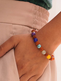 Japam - Multi-Color 7 Chakra X Stability Rudraksha Bracelet